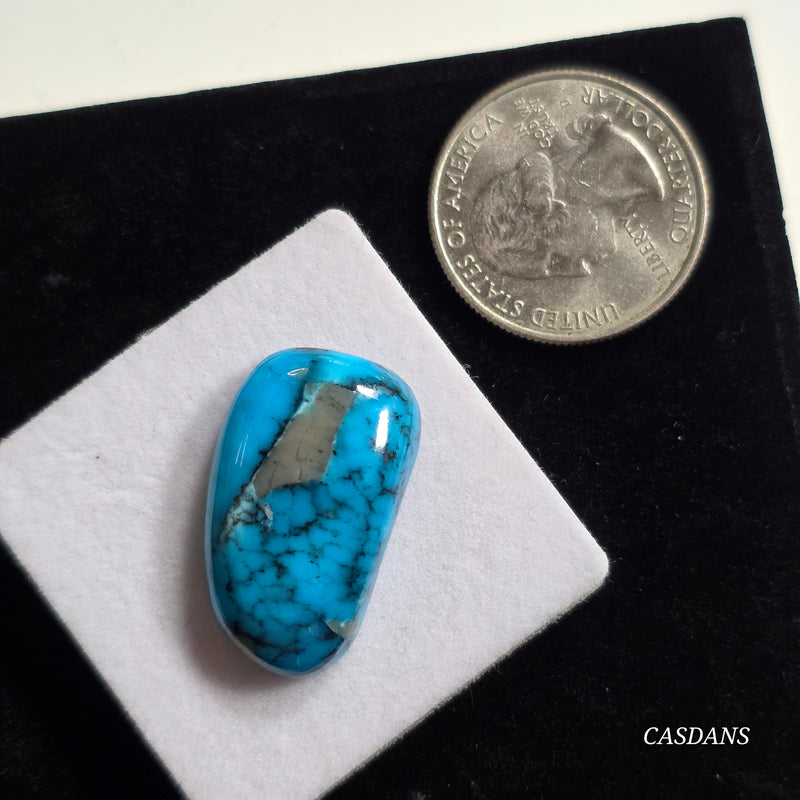 Kingman Black Web Turquoise Stabilized