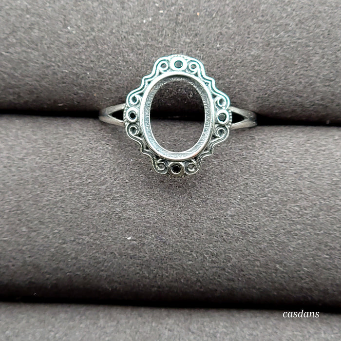 .925 Sterling Silver Ring Blank (Fits 8x10mm)