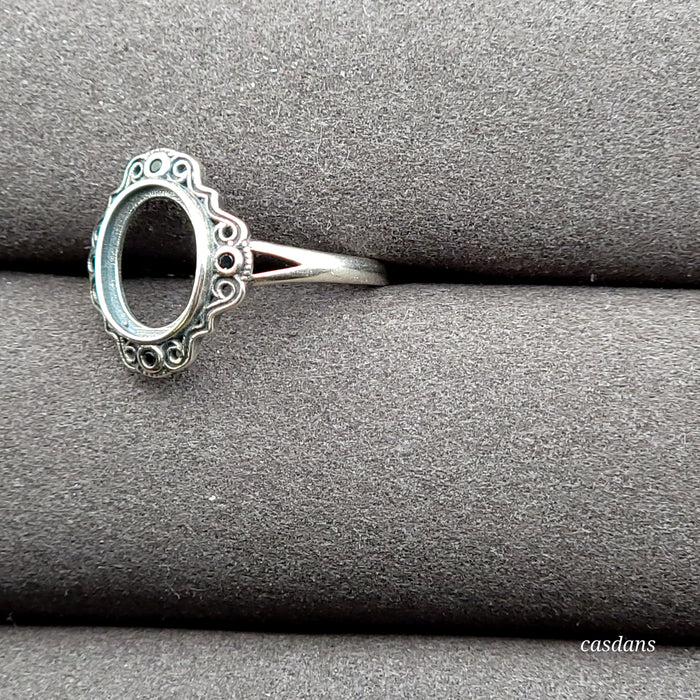 .925 Sterling Silver Ring Blank (Fits 8x10mm)