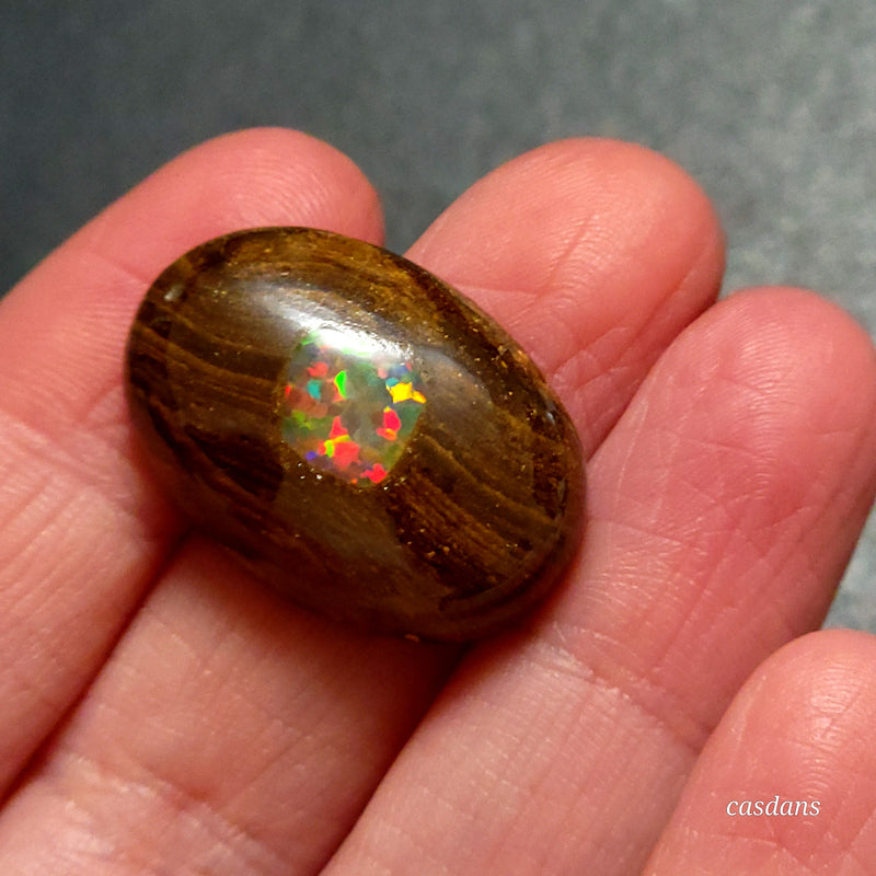 Boulder w/ Synthetic Opal Inlay