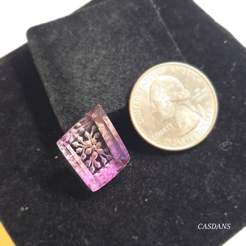 Intaglio Ametrine Step Cut Cabochon