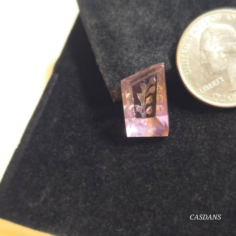 Intaglio Ametrine Step Cut Cabochon