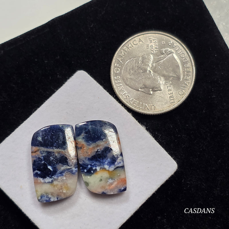 Sodalite Cabochon Pair