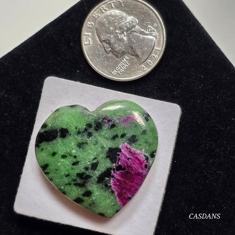 Ruby Zoisite Heart Cabochon