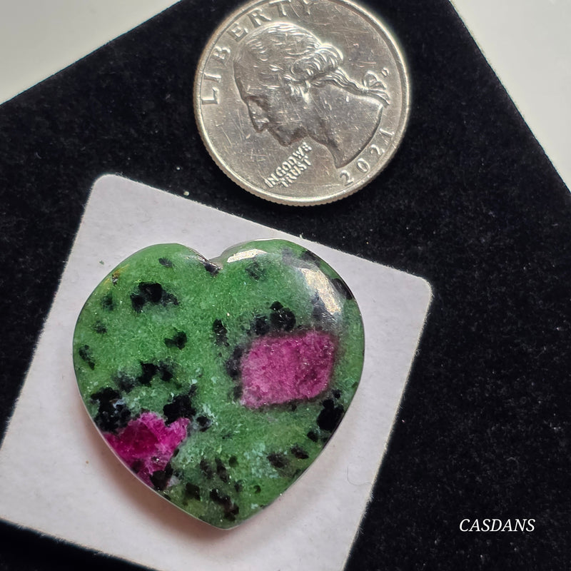 Ruby Zoisite Heart Cabochon