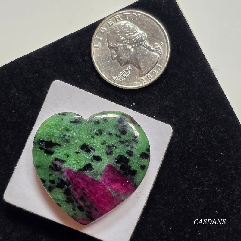 Ruby Zoisite Heart Cabochon