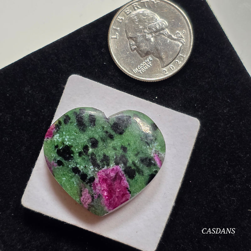 Ruby Zoisite Heart Cabochon