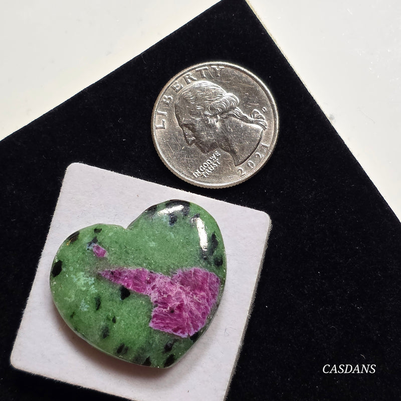 Ruby Zoisite Heart Cabochon