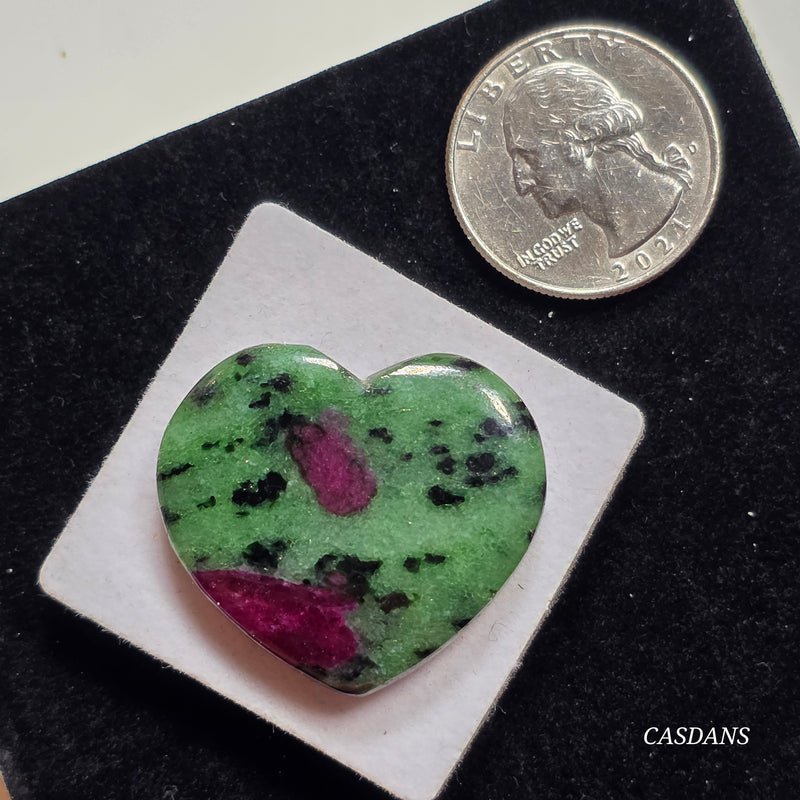 Ruby Zoisite Heart Cabochon
