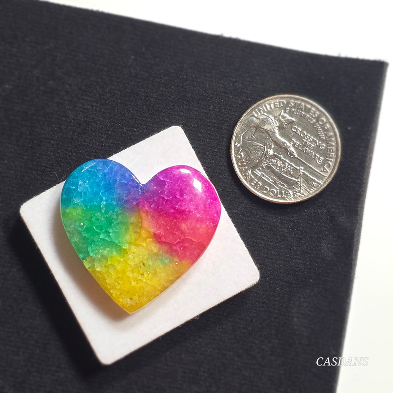 Dyed Solar Quartz Heart Cabochon