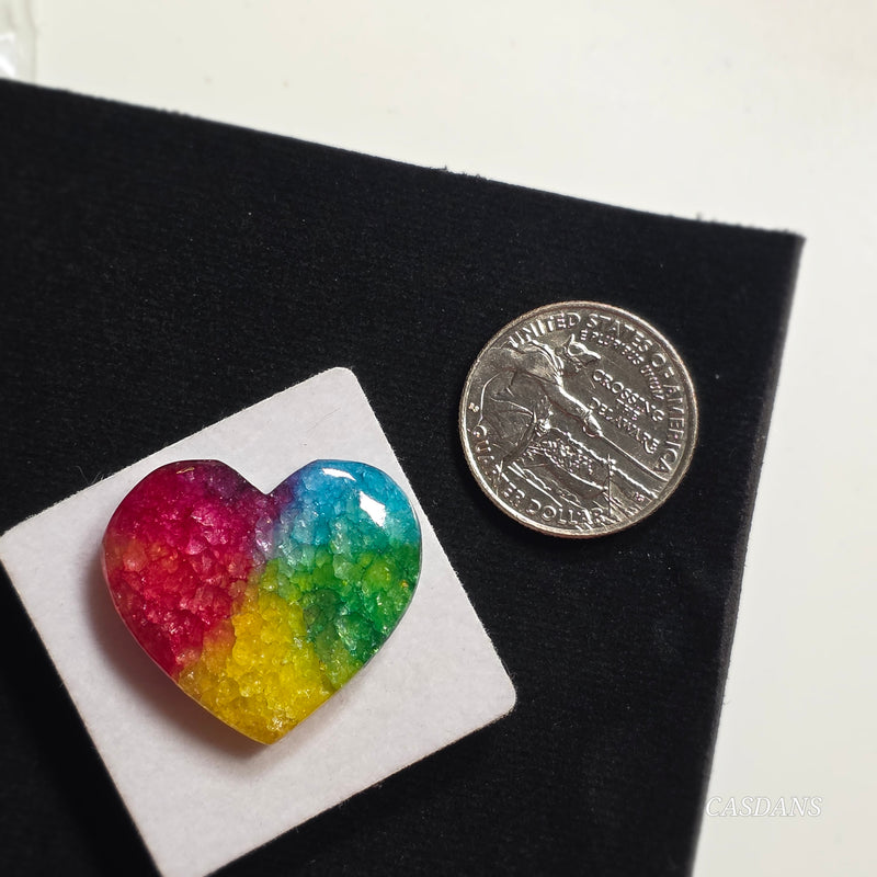 Dyed Solar Quartz Heart Cabochon