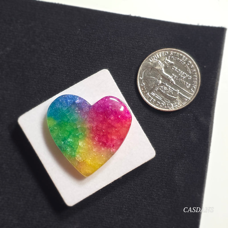 Dyed Solar Quartz Heart Cabochon