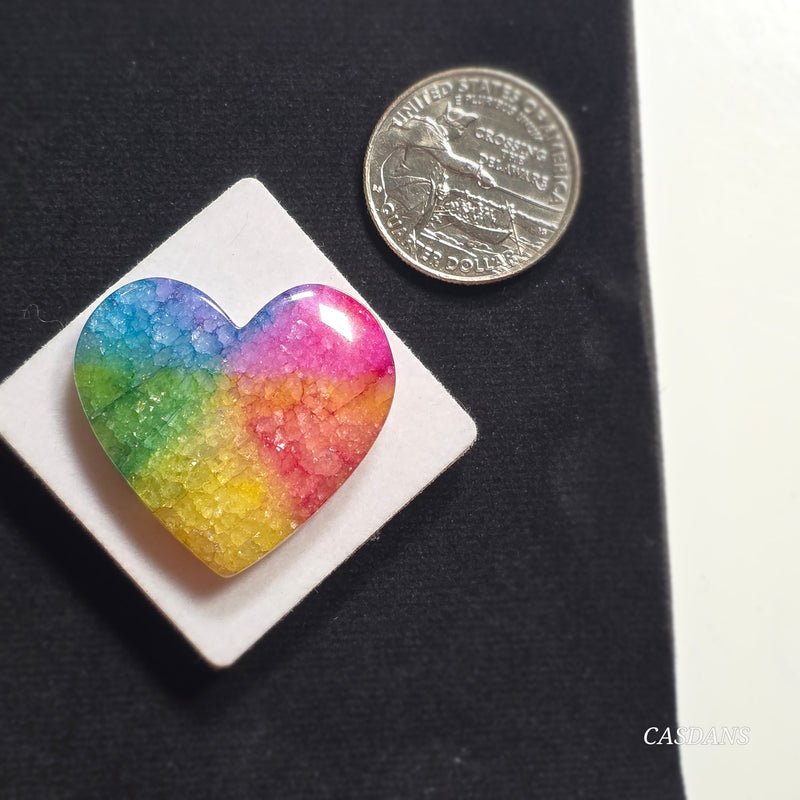 Dyed Solar Quartz Heart Cabochon