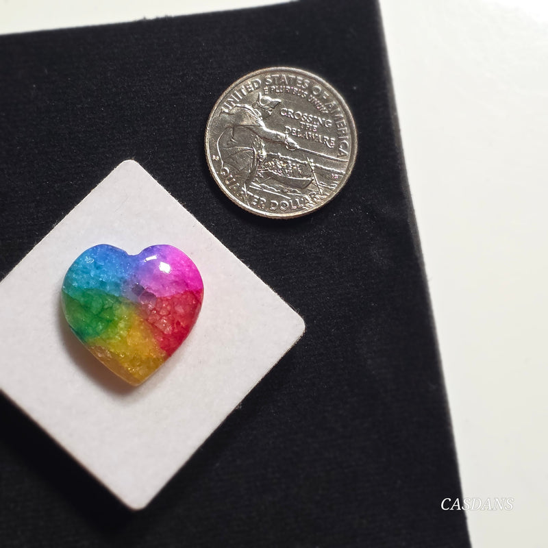 Dyed Solar Quartz Heart Cabochon