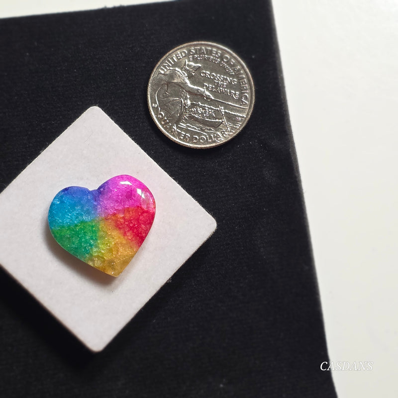 Dyed Solar Quartz Heart Cabochon