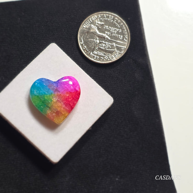 Dyed Solar Quartz Heart Cabochon