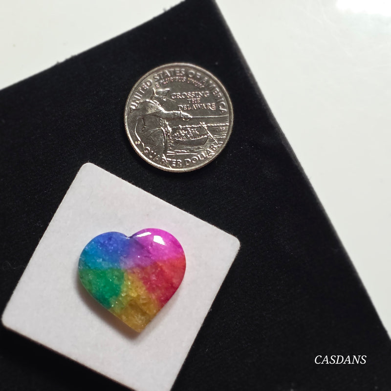 Dyed Solar Quartz Heart Cabochon