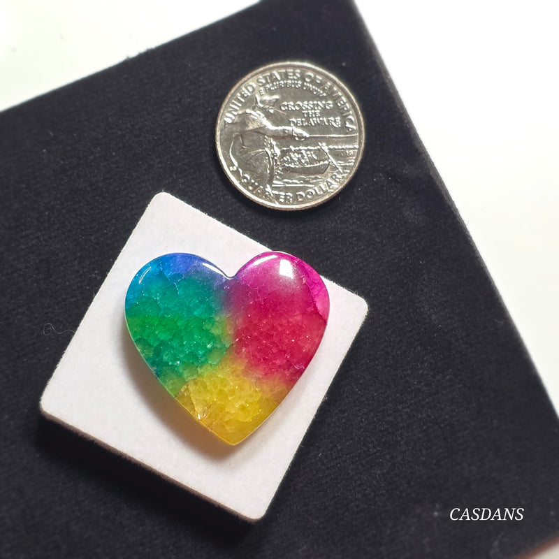 Dyed Solar Quartz Heart Cabochon