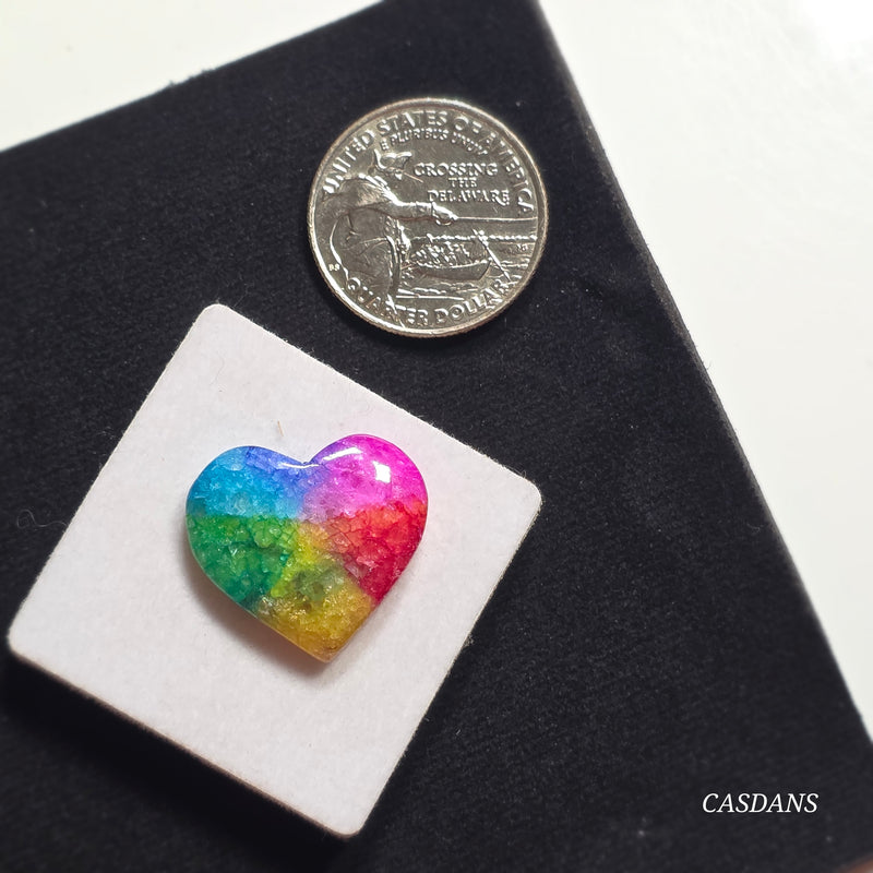 Dyed Solar Quartz Heart Cabochon