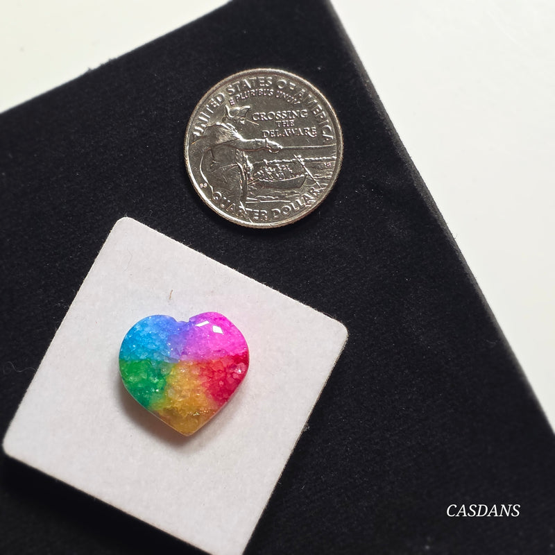 Dyed Solar Quartz Heart Cabochon