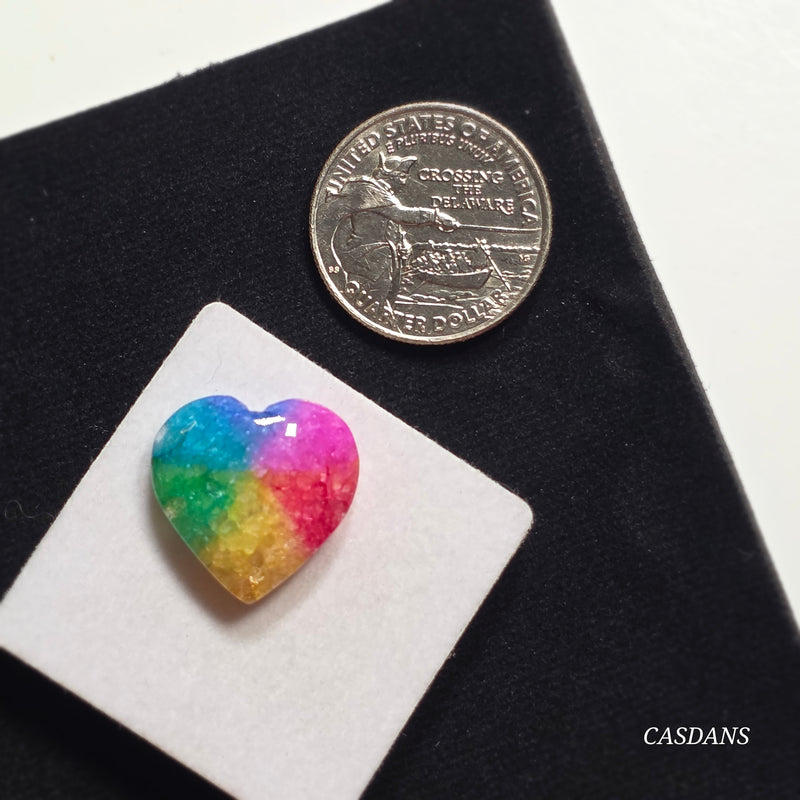 Dyed Solar Quartz Heart Cabochon