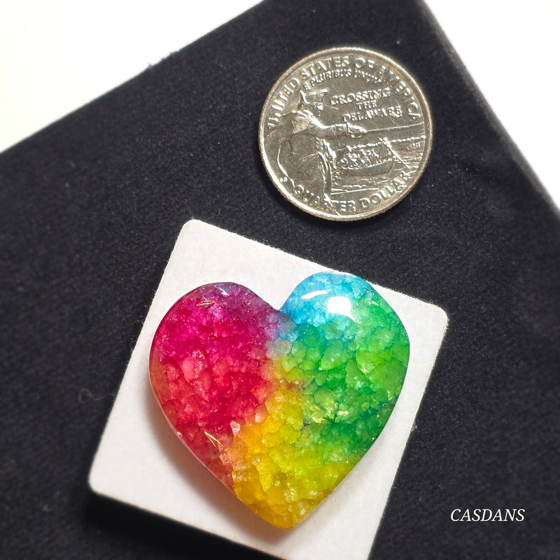 Dyed Solar Quartz Heart Cabochon