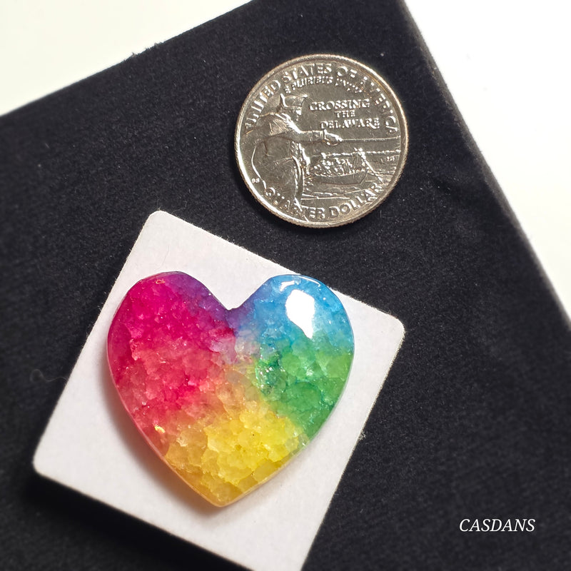 Dyed Solar Quartz Heart Cabochon