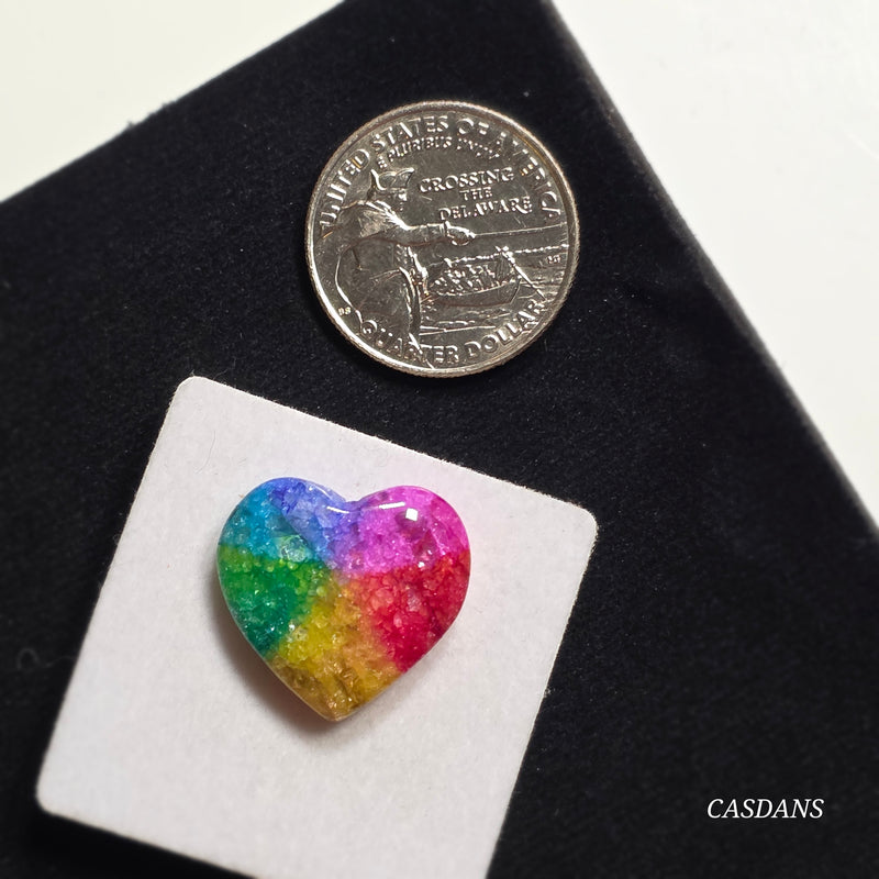 Dyed Solar Quartz Heart Cabochon