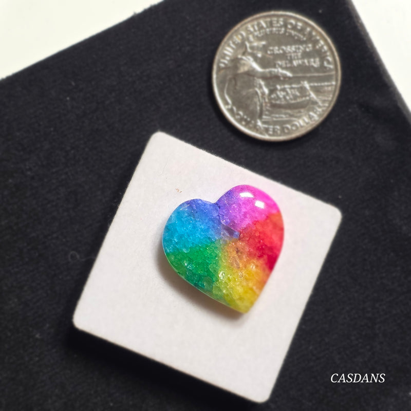 Dyed Solar Quartz Heart Cabochon