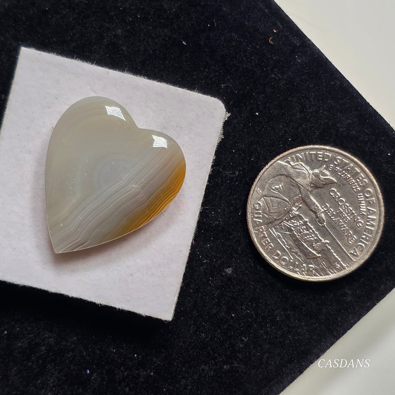 Banded Agate Heart Cabochon