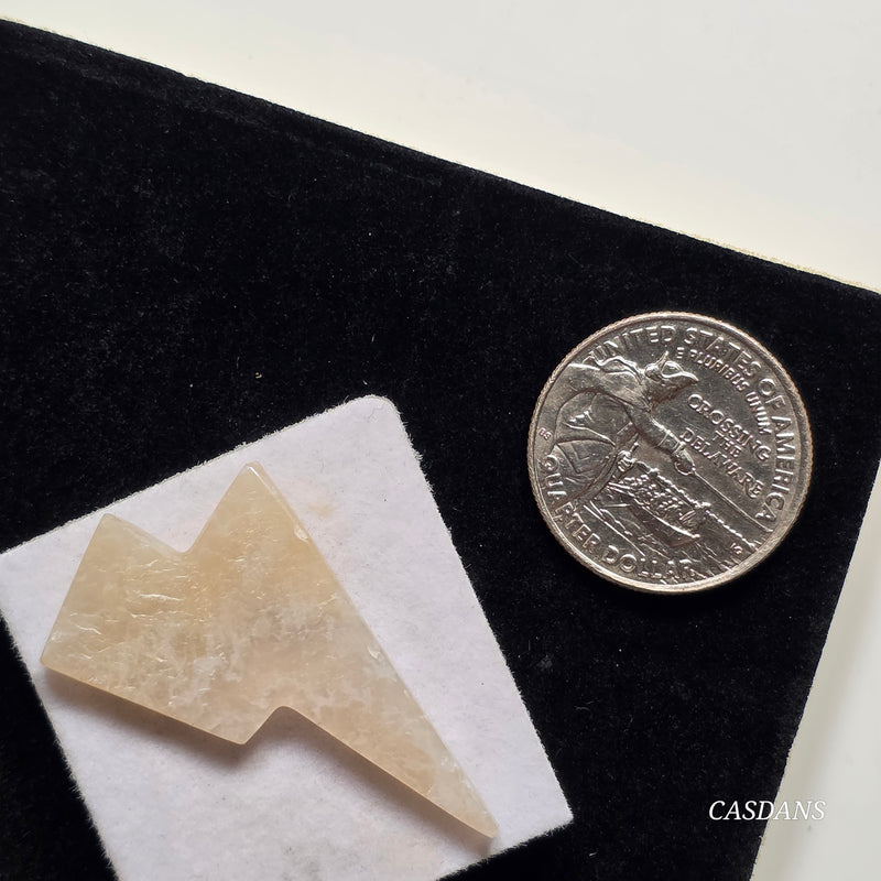 Plume Agate Lightning Bolt Cabochon