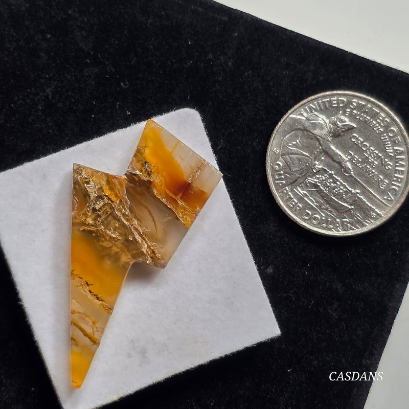 Banded Agate Lightning Bolt Cabochon