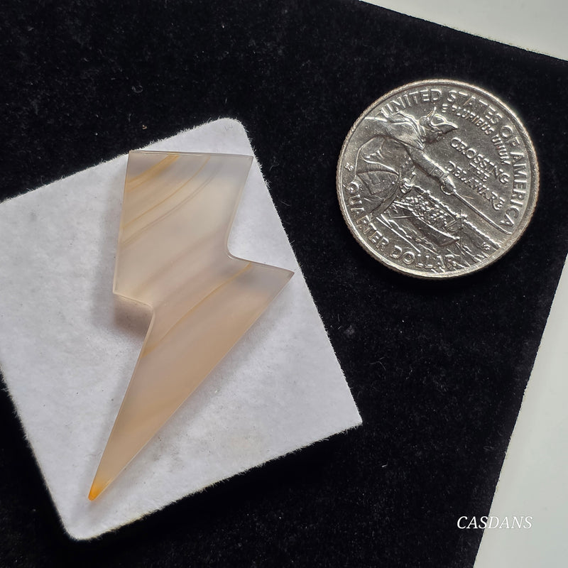 Banded Agate Lightning Bolt Cabochon
