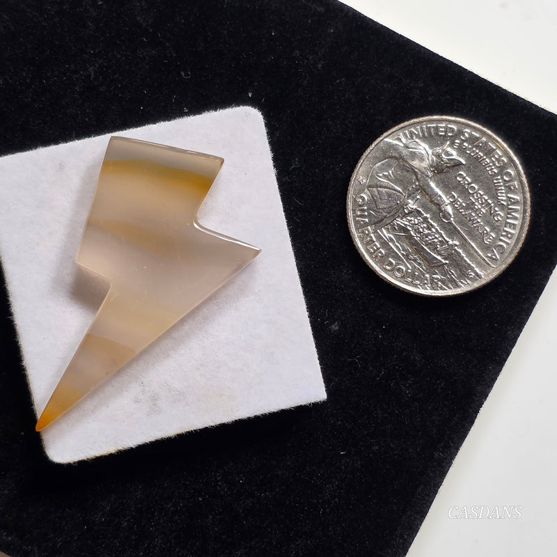 Banded Agate Lightning Bolt Cabochon