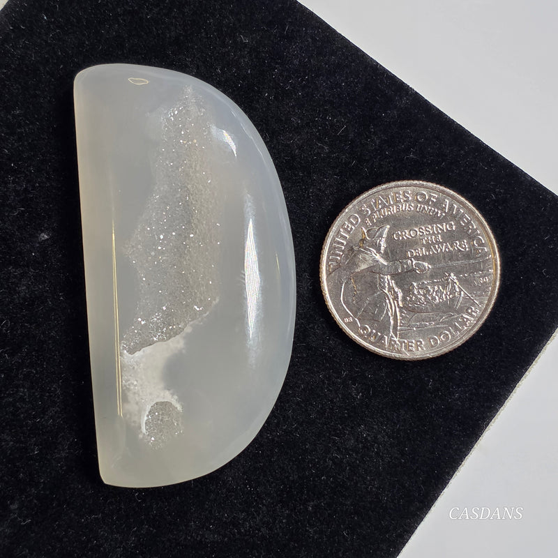 White Druzy Agate Cabochon