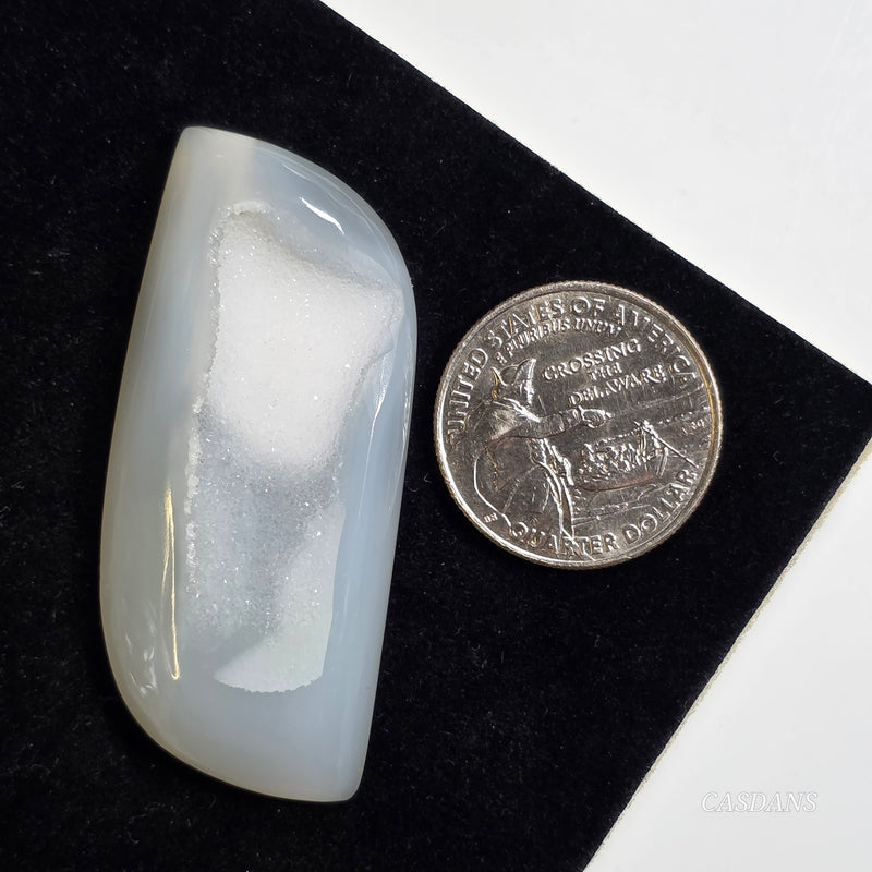 White Druzy Agate Cabochon