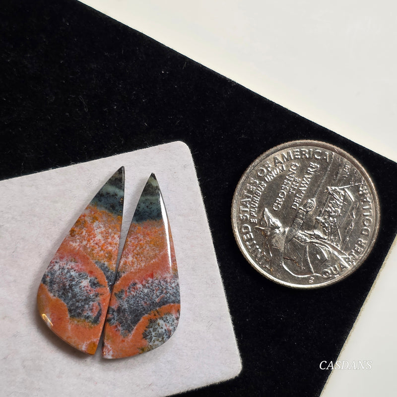 Gem Silica Cabochon Pair