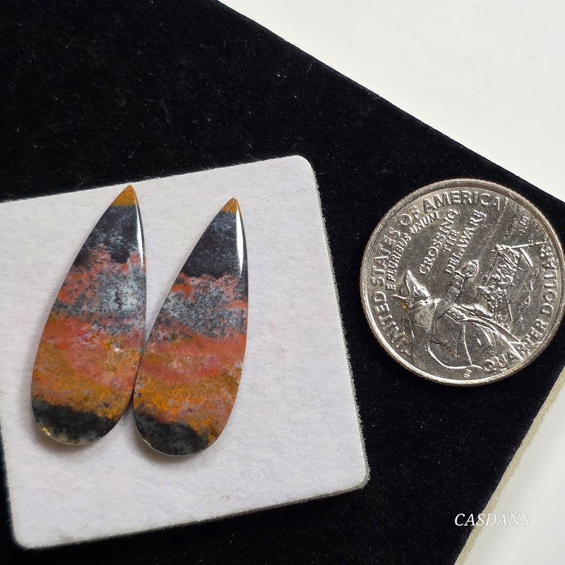 Gem Silica Cabochon Pair