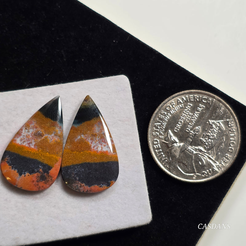 Gem Silica Cabochon Pair