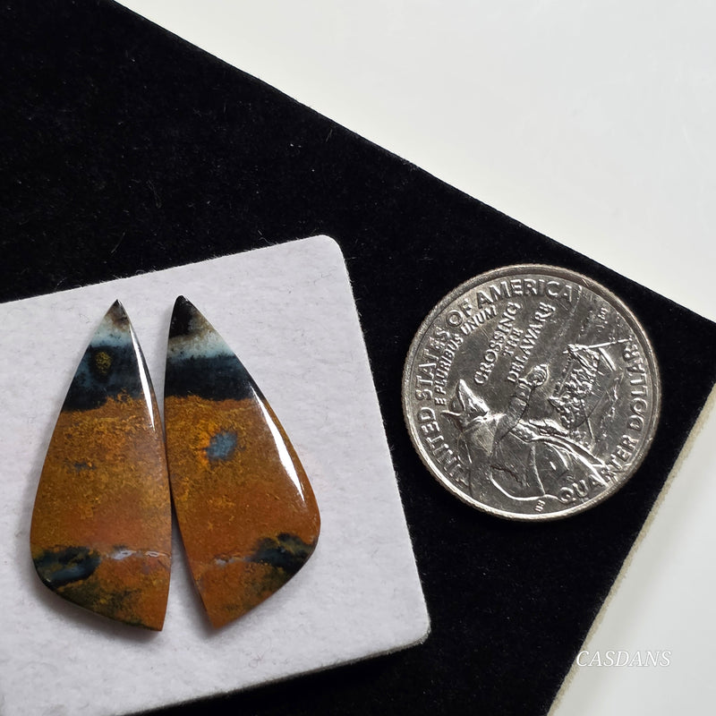 Gem Silica Cabochon Pair