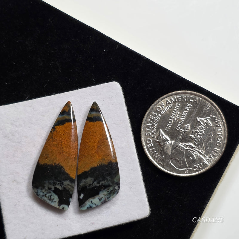 Gem Silica Cabochon Pair