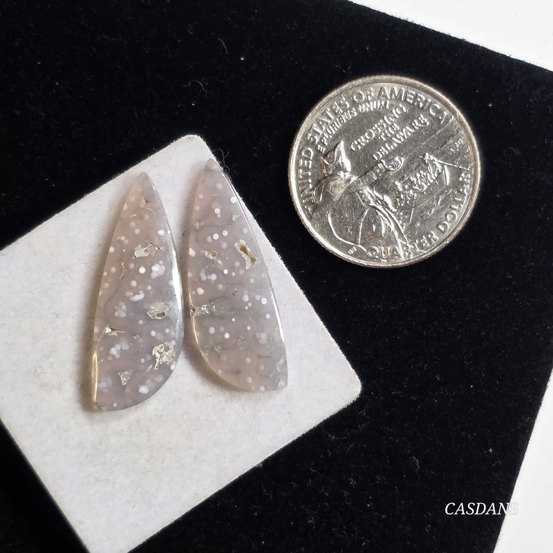 Grape Agate Cabochon Pair