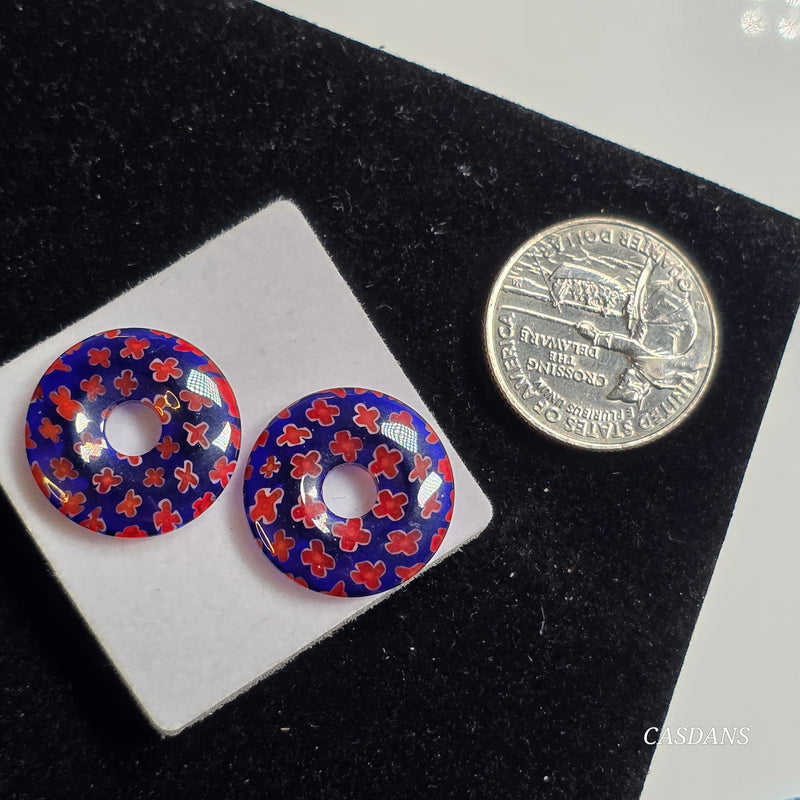 Millefiori Donut 20mm Pair