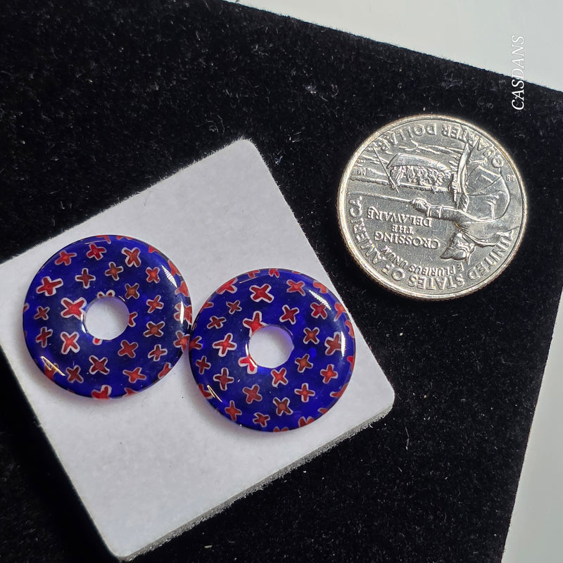 Millefiori Donut 20mm Pair