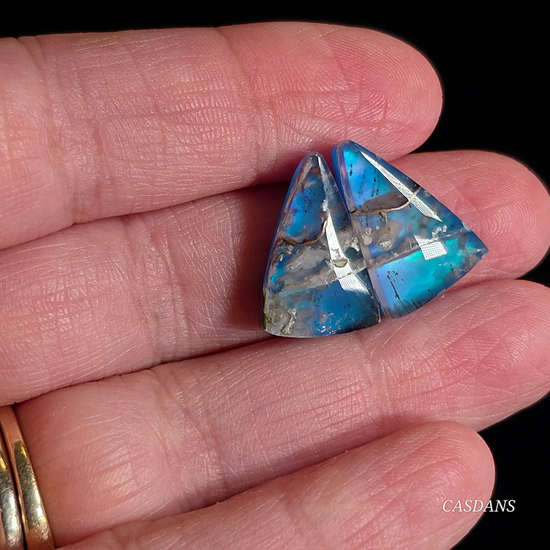 Chrysocolla w/ Natural Copper and Aurora Opal Triplet Cabochon