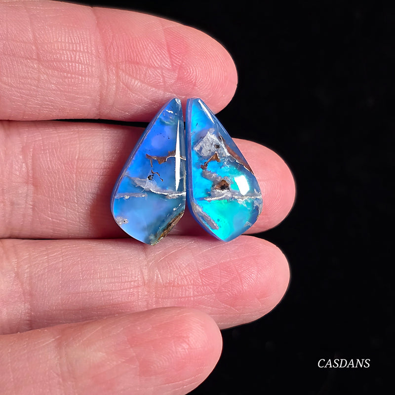 Chrysocolla w/ Natural Copper and Aurora Opal Triplet Cabochon