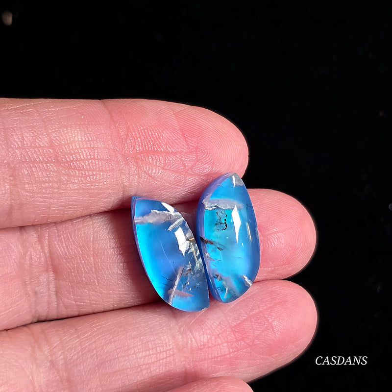 Chrysocolla w/ Natural Copper and Aurora Opal Triplet Cabochon