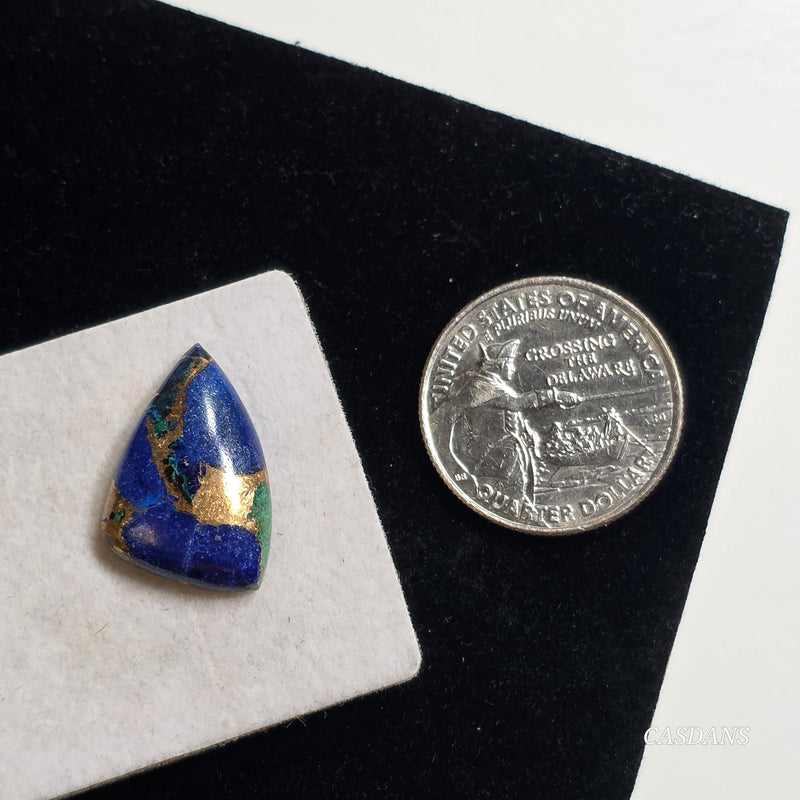 Azurite Malachite Bronze Composite Cabochon