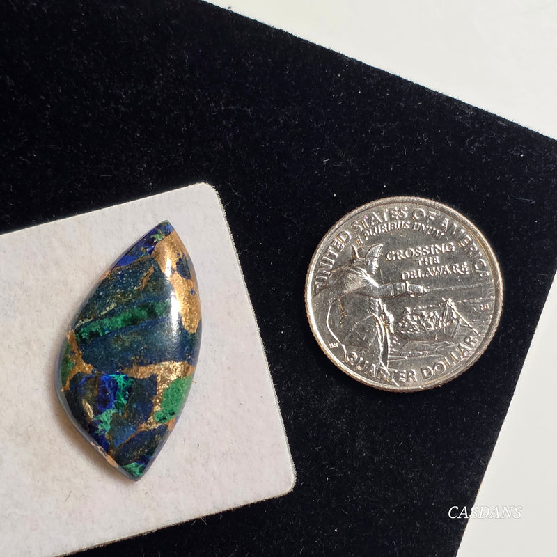 Azurite Malachite Bronze Composite Cabochon