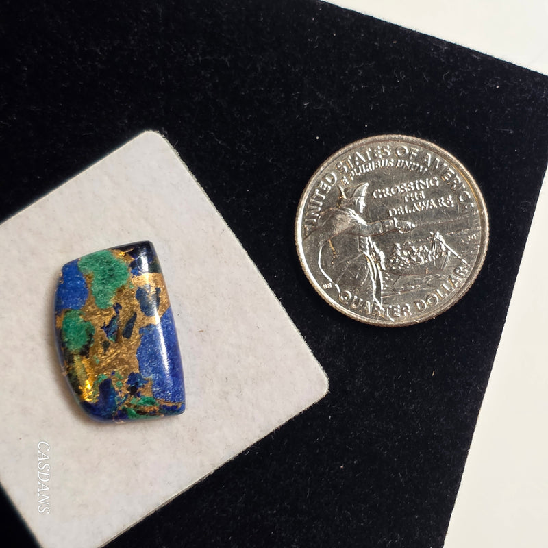 Azurite Malachite Bronze Composite Cabochon